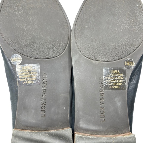 LUCKY BRAND Cahill Womens Shoe Sz 8.5 Loafers Black Leather Slip On Convertible - Picture 9 of 9